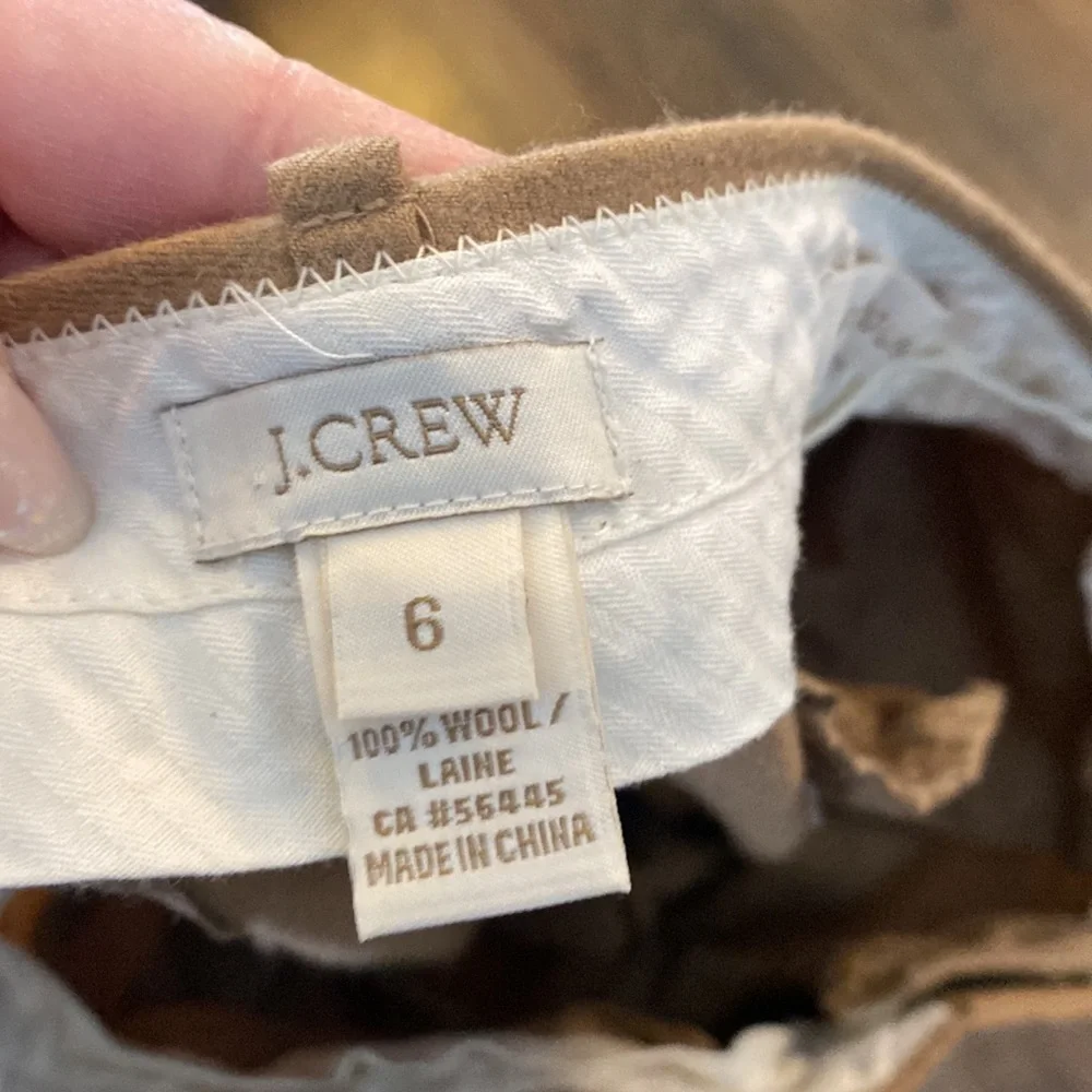 J. Crew Tan Wool Pants Trousers 6 EUC Cafe Trouser - Picture 6 of 9